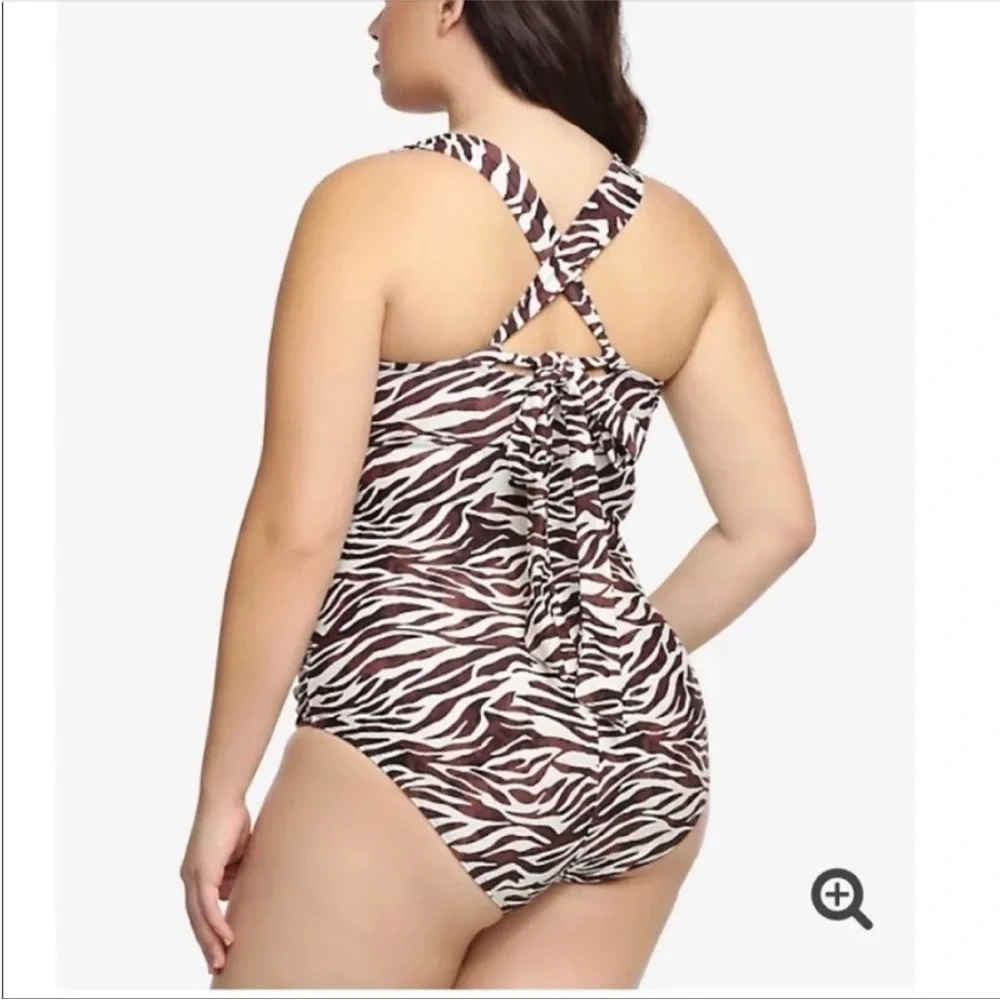 Torrid zebra print peekaboo swimsuit